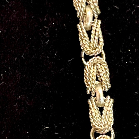 VTG Decorative White Metal Byzantine Style Necklace chain USSR 1970 SZ 17” - Picture 2 of 5